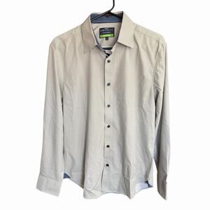 Construct Men's Button Up Slim Fit 4 Way Stretch M Career Office Preppy Prep